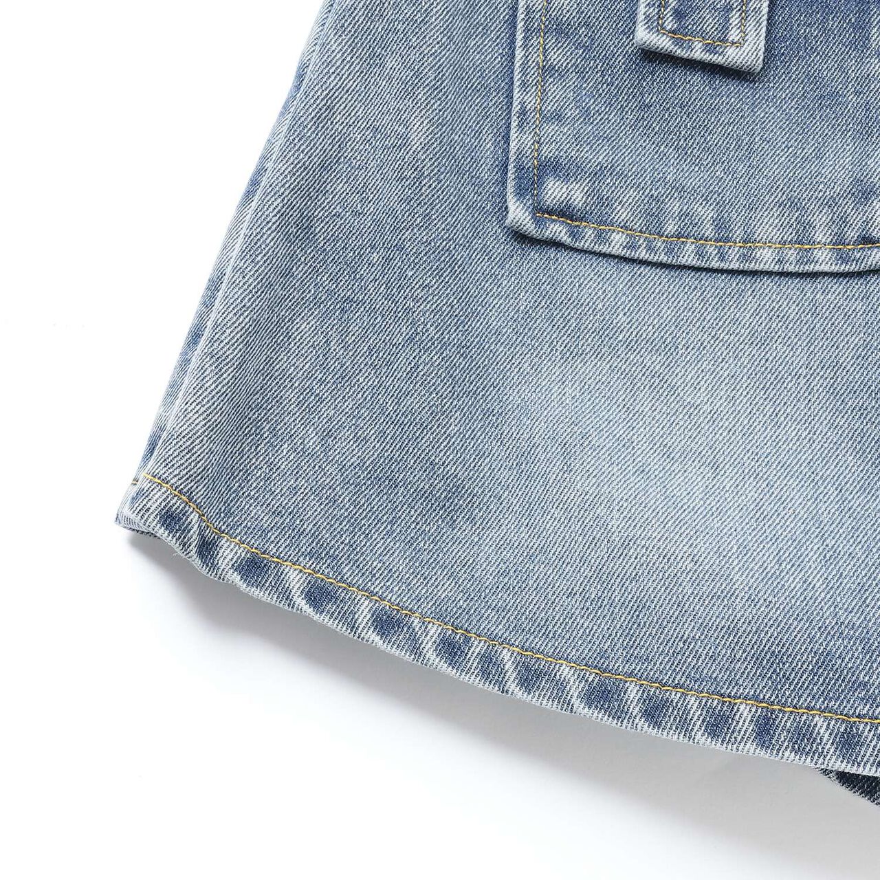 Denim Skirt with Shorts,Gray, large image number 7