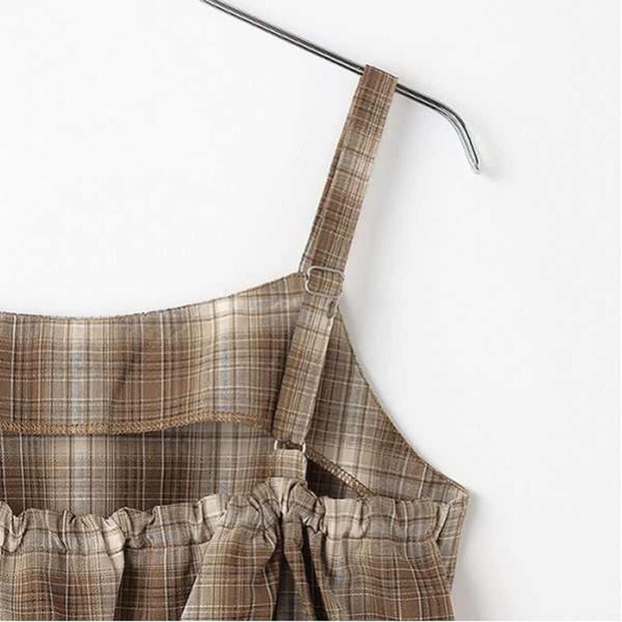 [LTXC] Checkered Camisole Jumper Dress,Black, large image number 12