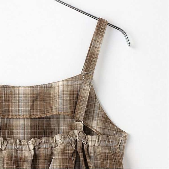 [LTXC] Checkered Camisole Jumper Dress,Black, medium image number 12