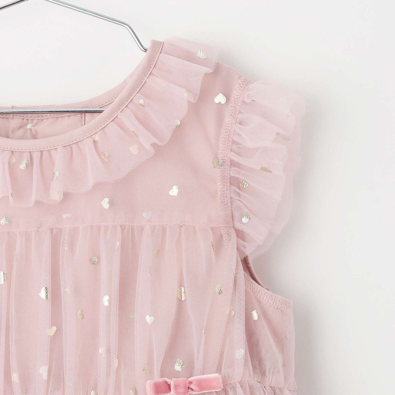 Heart Tulle One-Piece Dress,Pink, large image number 3