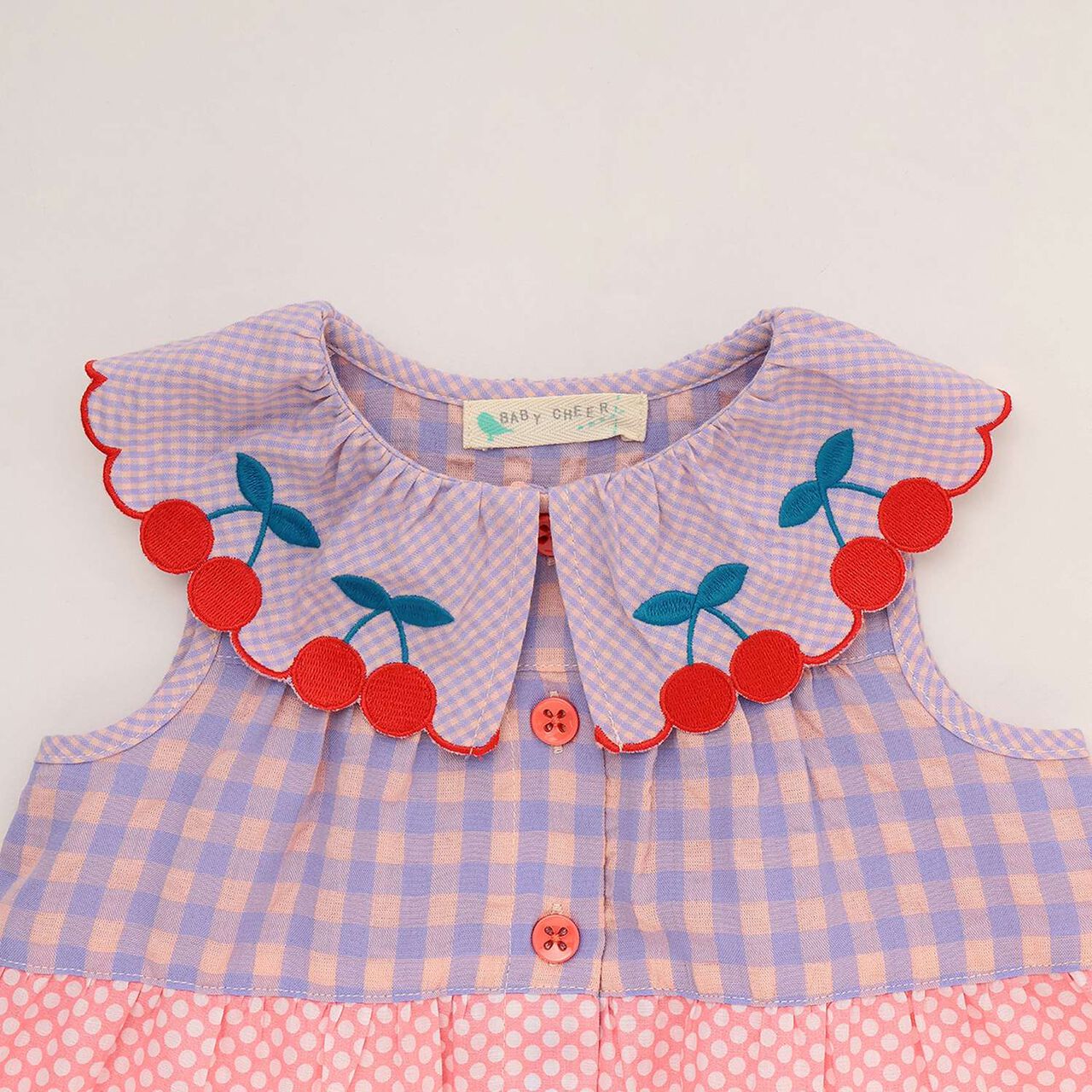 Fruit Pattern One-Piece Dress,Pink, large image number 7