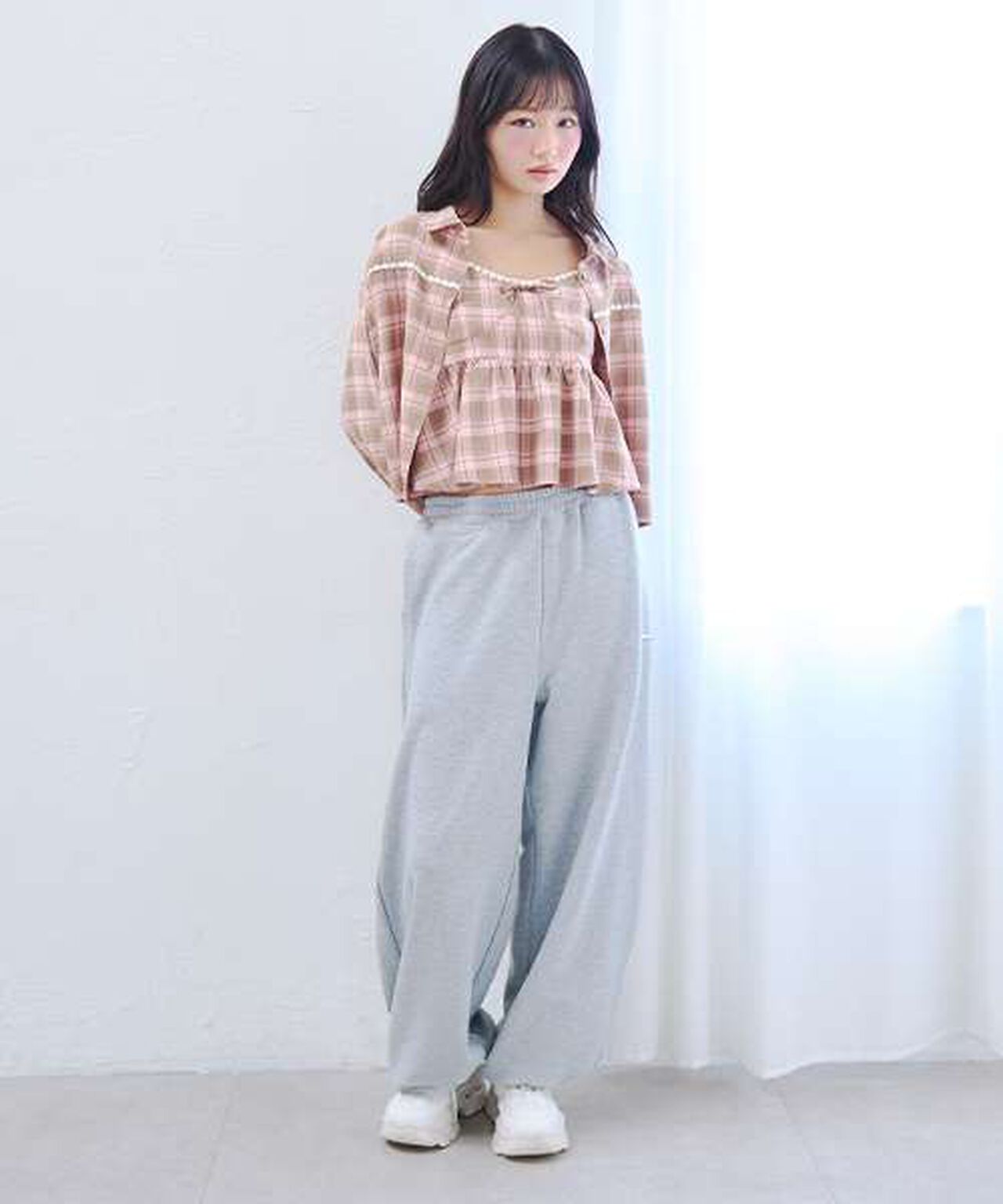 Plate Loose Sweatpants,Off white, large image number 5