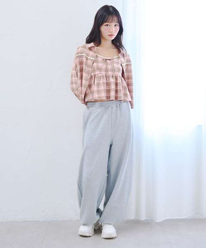 Plate Loose Sweatpants,Off white, medium image number 5