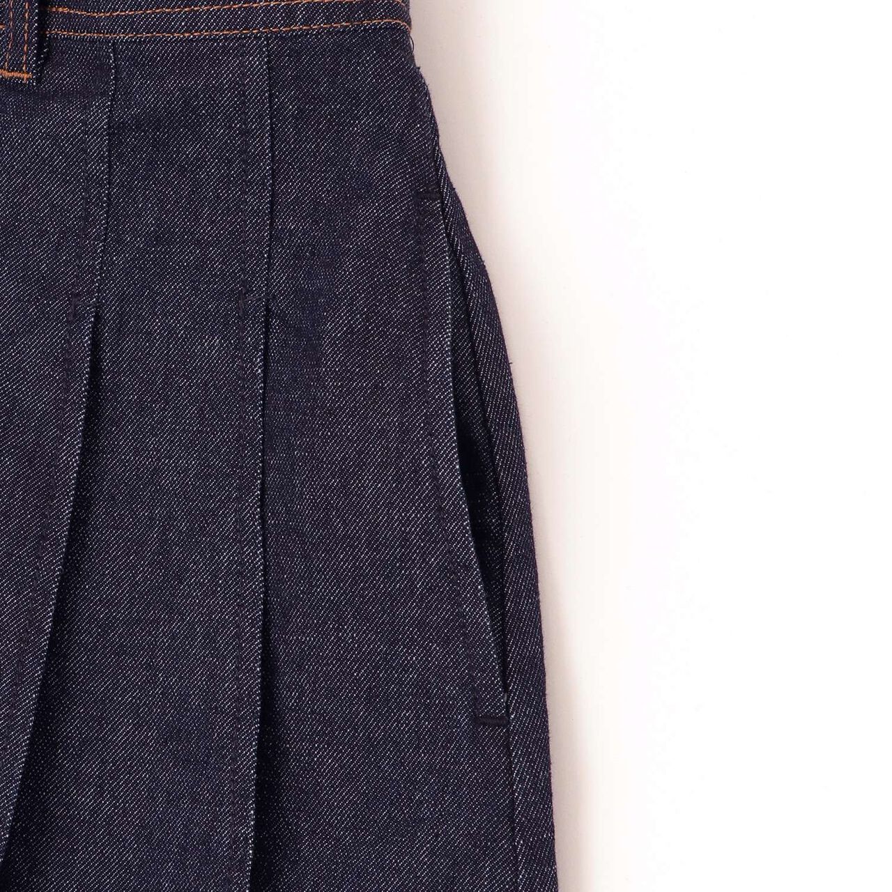 Lame Denim Skirt,Navy, large image number 6