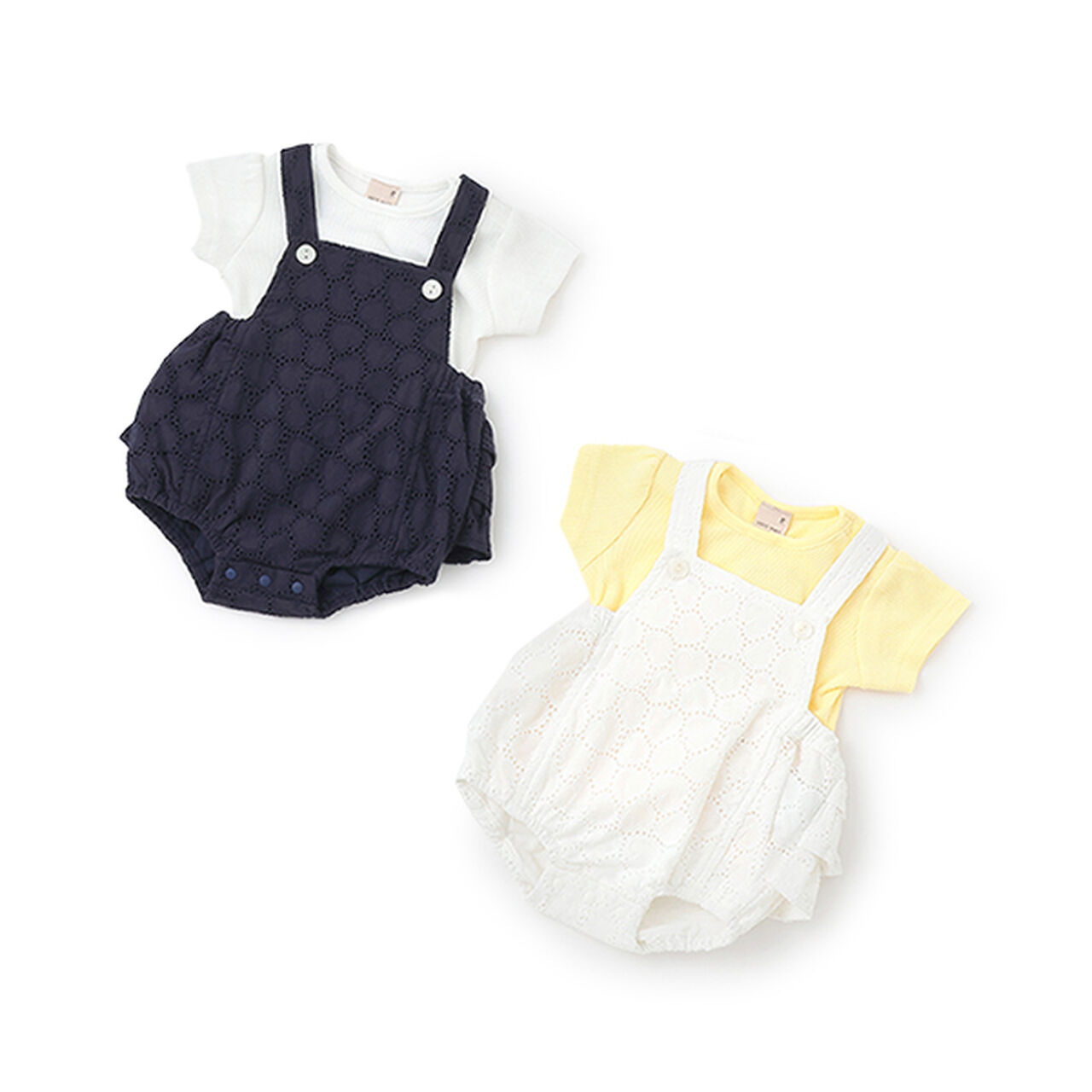 Heart Lace Overalls,Off white, large image number 2