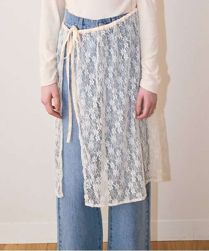 Lace Wrap Skirt,Ivory, medium image number 0