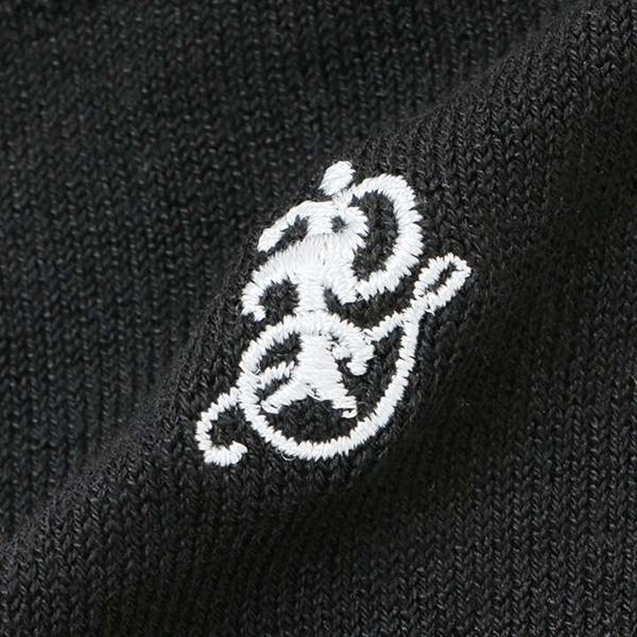 One-Point Embroidery Knee-High Socks,Deep red, medium image number 4