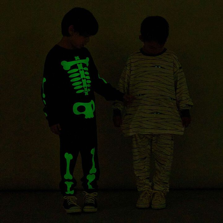 [Halloween] Phosphorescent Muteki Jersey Bone & Mummy Assortment Outfit Set,Ivory, medium image number 8