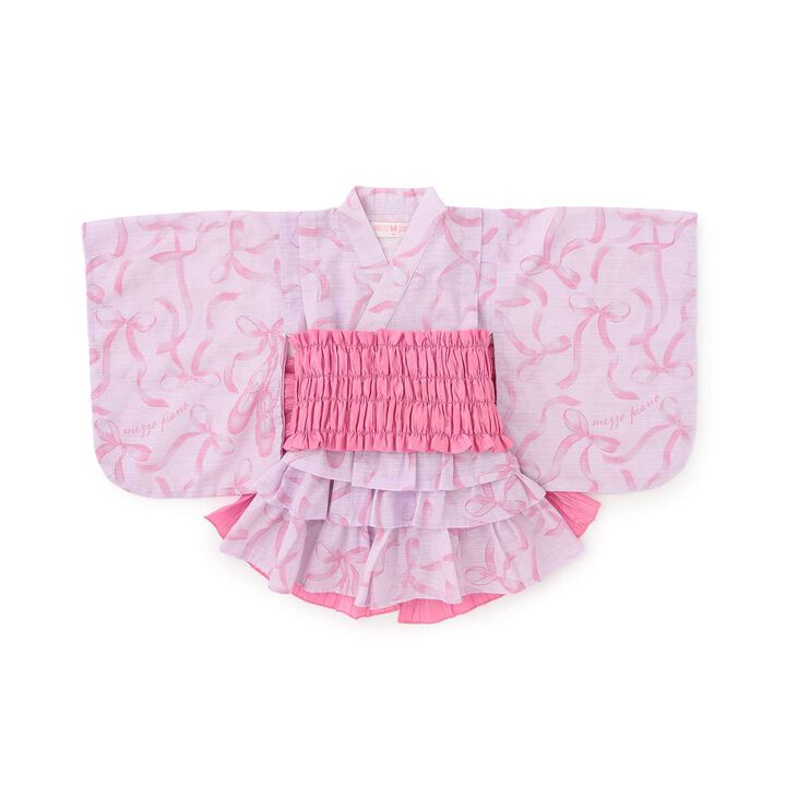 Pointe Shoe Ribbon Pattern Yukata Dress,, medium