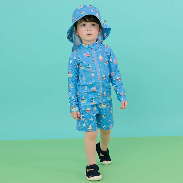 [SWIM] Marine Pattern Boys' Swim Pants [UV Protection],Blue, medium image number 1