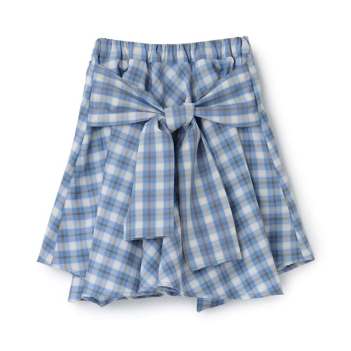 Gathered Check Shirt-Style Skirt with Inner Shorts [Kids Girls],Red, medium image number 2