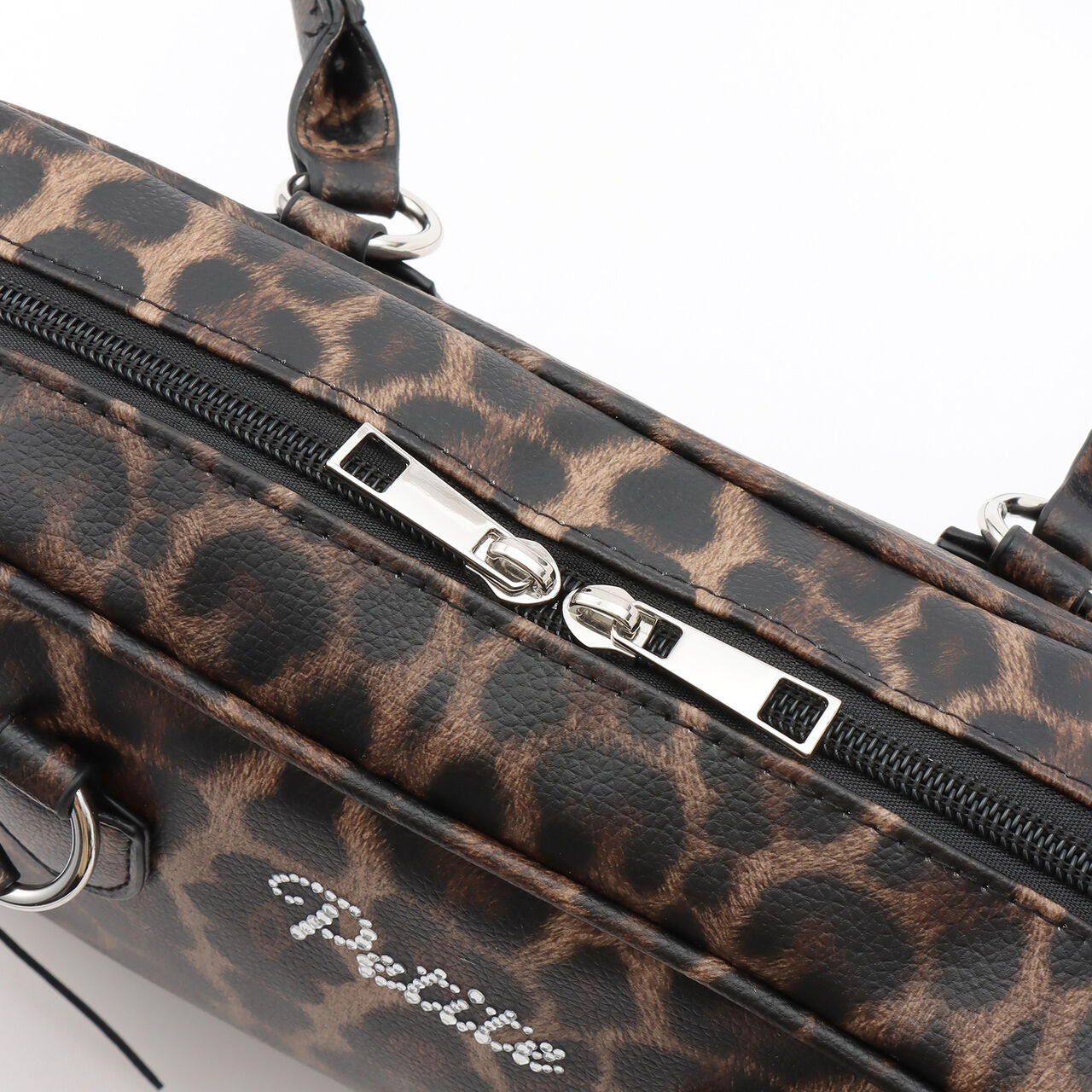 Lace-Up Long Handle Boston Bag,Beige, large image number 2