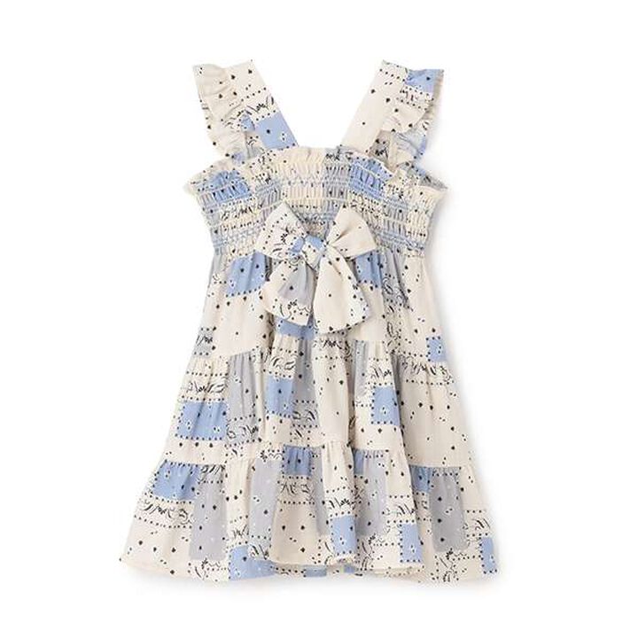 [Link] All-Over Pattern Shirred One-Piece Dress (Kids Size),Light beige, medium image number 10
