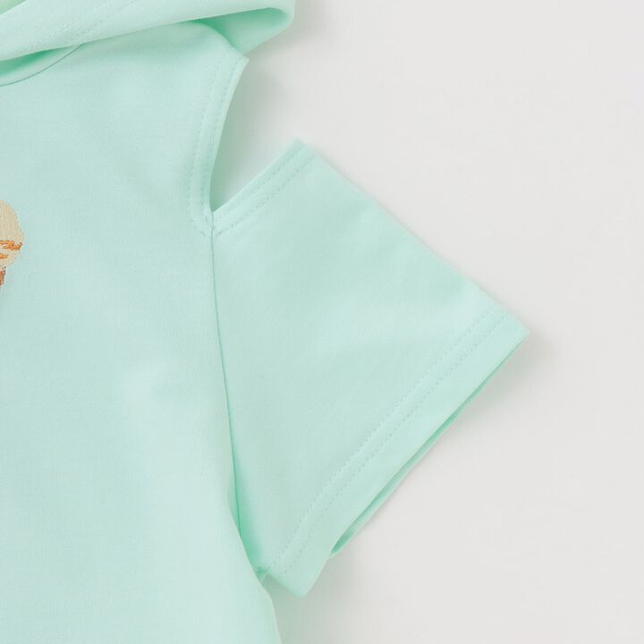 [31 Ice Cream] Cold-Shoulder Short-Sleeve Hoodie Dress,Lavender, medium image number 13