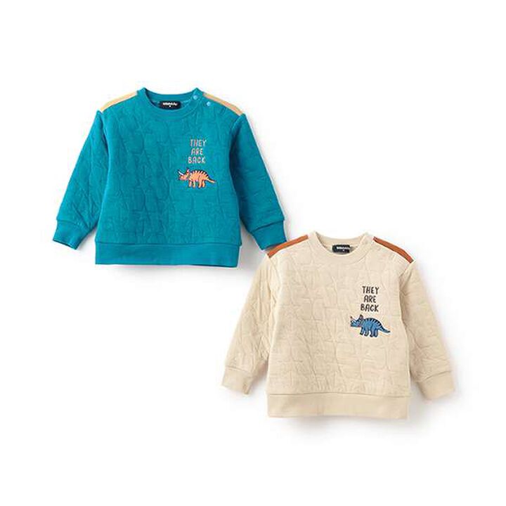 Dinosaur Embroidered Quilted Sweatshirt,Light beige, medium image number 13