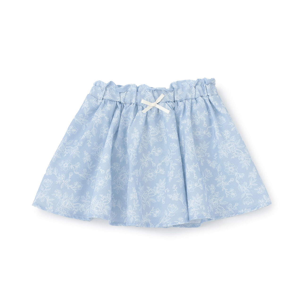 Floral Print Gathered Skirt,Navy, large image number 4