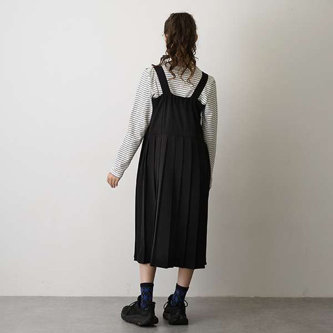 [AMI] Pleated Jumper Skirt,Black, large image number 15