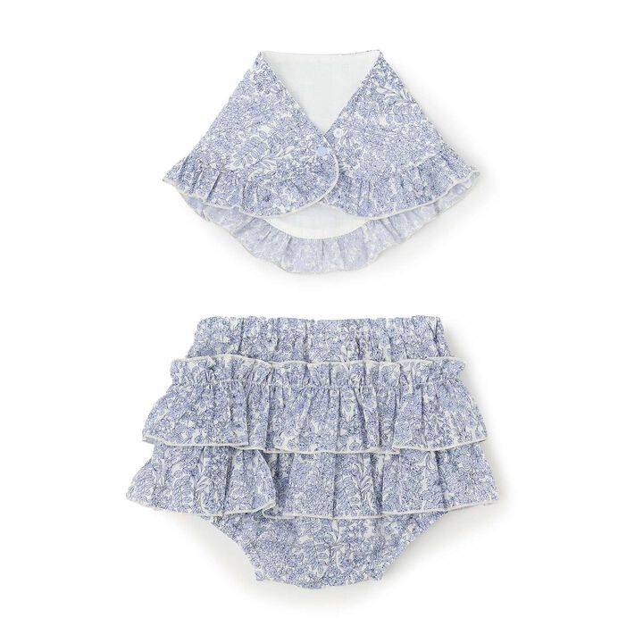 Small Floral Bib & Bloomers Set [Made in Japan],Pink, medium image number 1