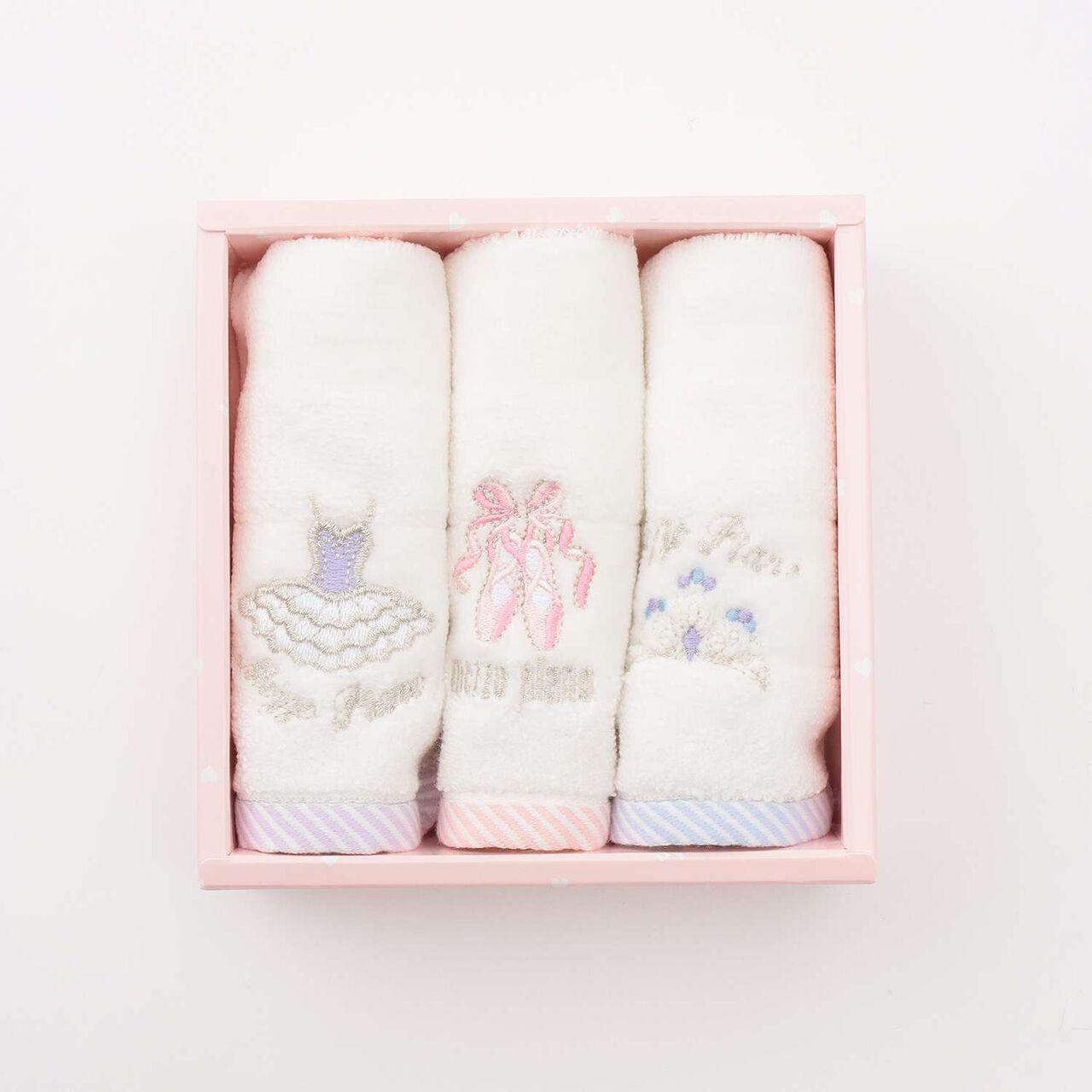 [Box Included] Ballet Hand Towel 3-Piece Set,Off white, large image number 4