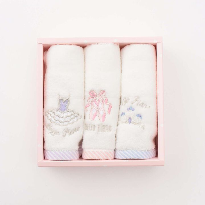 [Box Included] Ballet Hand Towel 3-Piece Set,Off white, medium image number 4