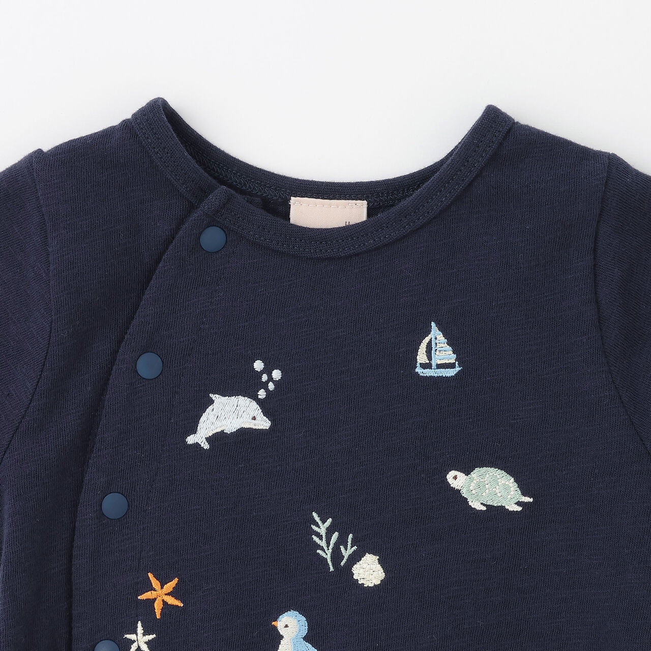 2WAY Embroidered Sea Creatures Romper,Pearl white, large image number 3