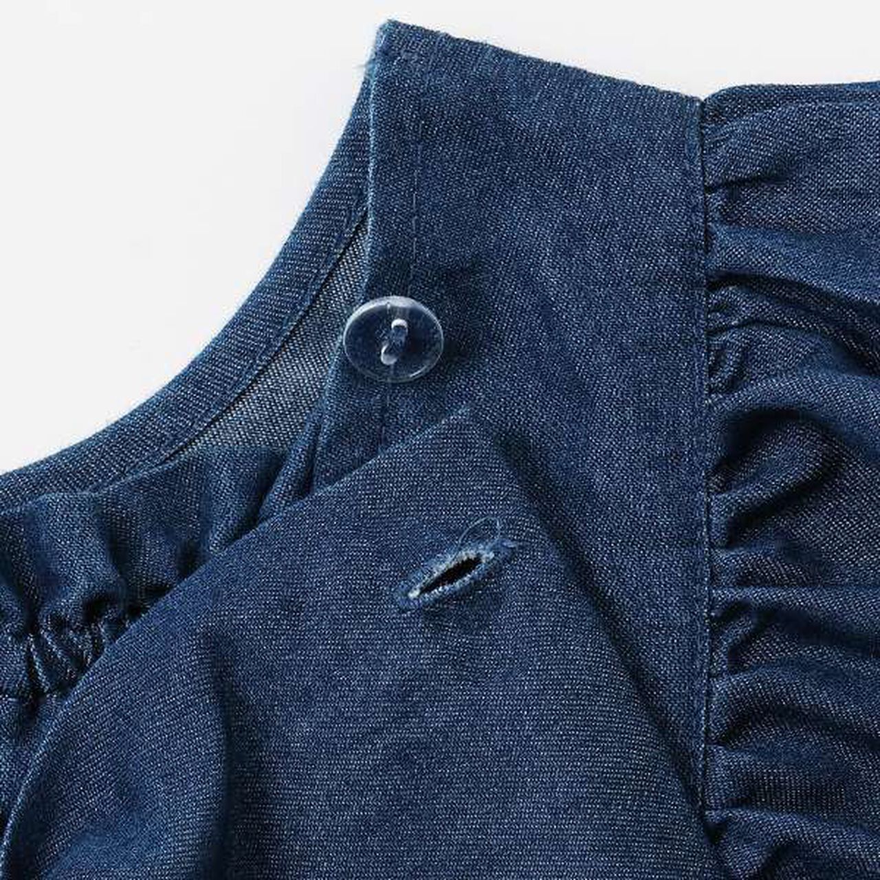 Puff Sleeve Peplum One-Piece Dress,Blue, large image number 3