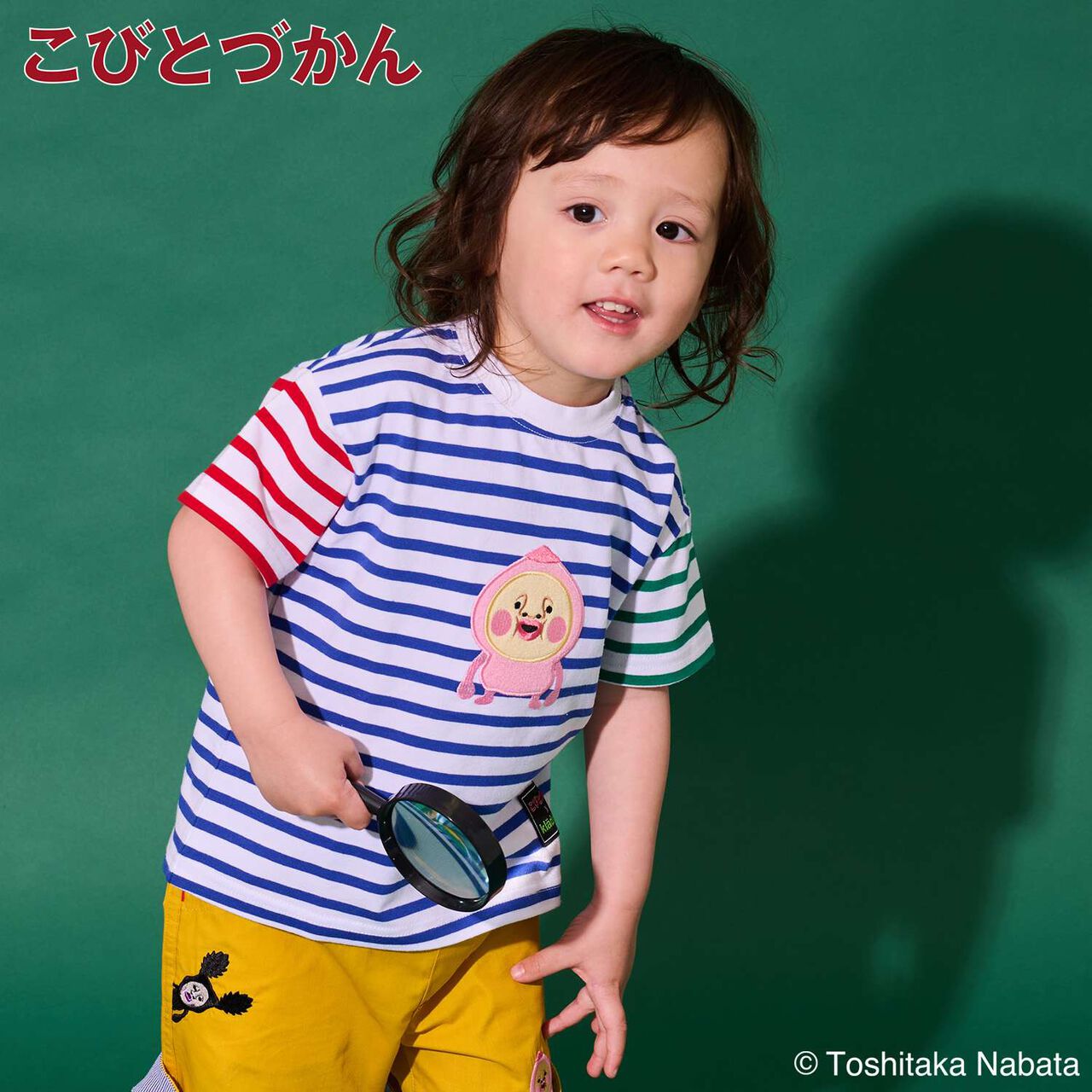 [Kobito Zukan] Stripe Pattern Short-Sleeve T-Shirt,Navy, large image number 25