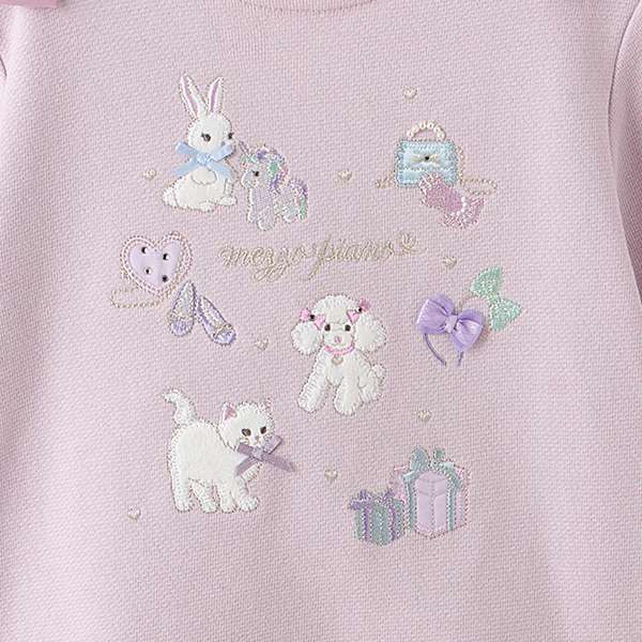 Embroidered Scalloped Hem Sweater,Light pink, large image number 4