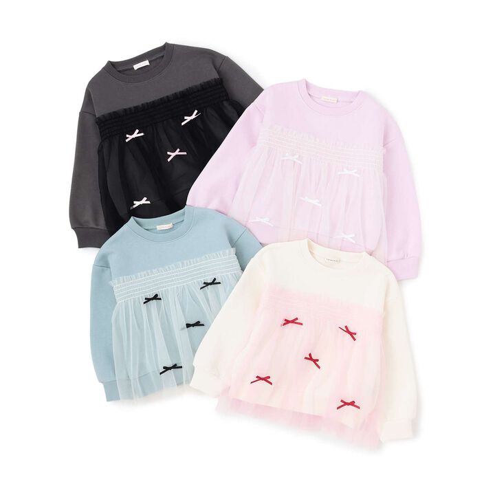 [Lycee Mine Ballet Series] Wool Lined Sweatshirt with Tulle and Ribbon,Ivory, medium image number 10