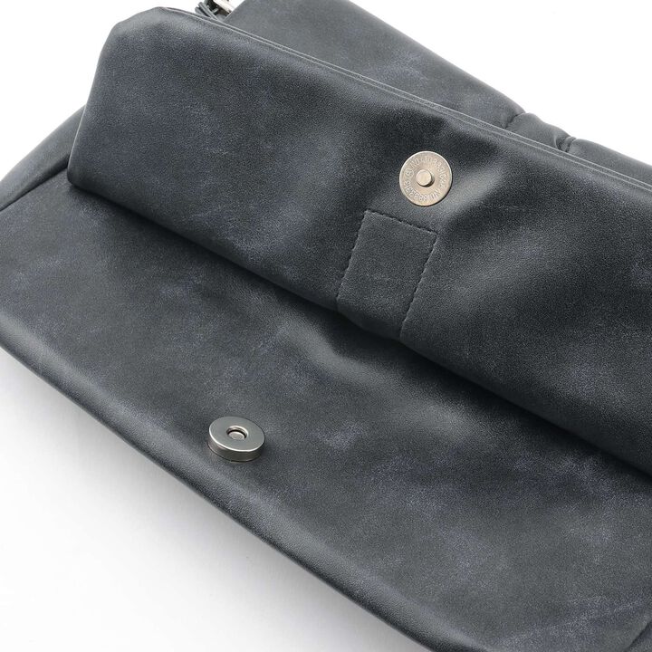 Faux Leather Ribbon Chain Shoulder Bag,Ivory, medium image number 5