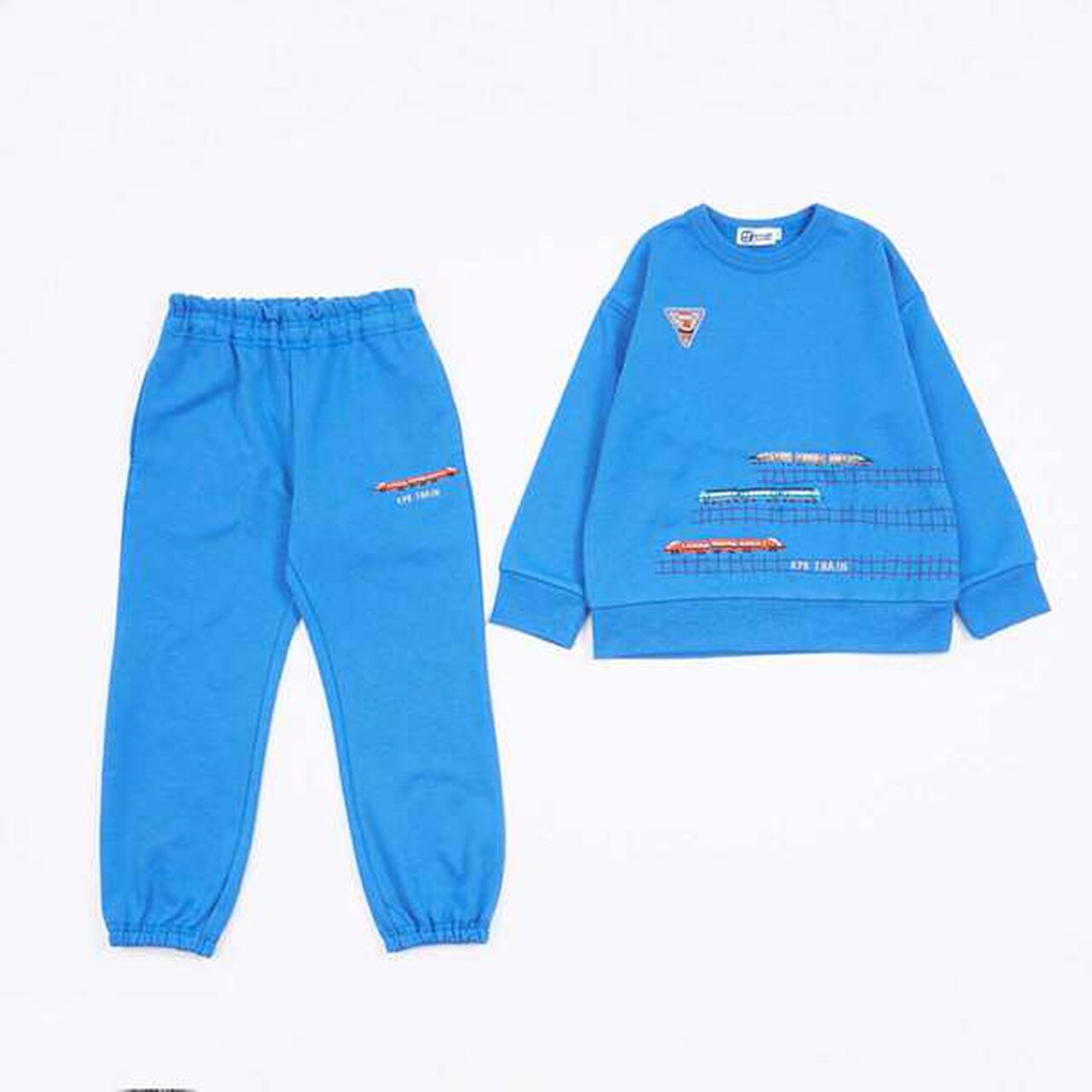 KPBOY Train Embroidery Mini Fleece Set (80-120),Blue, large image number 2