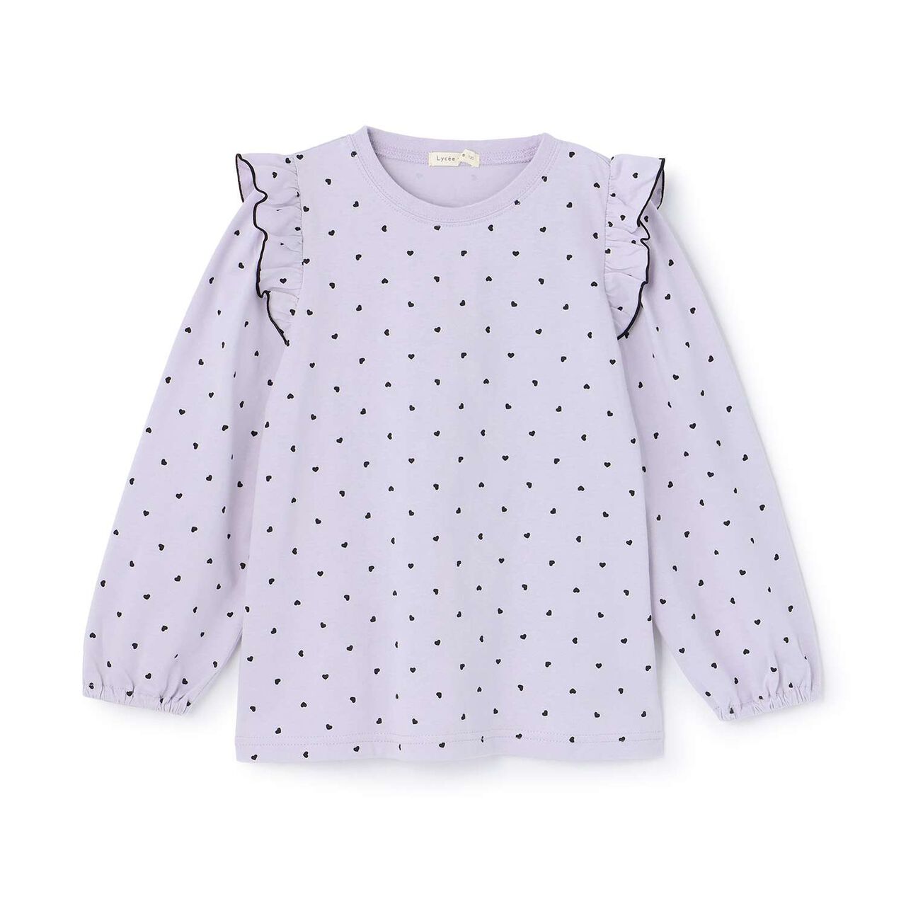 [100% Cotton] [Muteki T] [Stain Resistant/UV/Quick-Dry] Frilled Volume Sleeve All-Over Pattern T-Shirt for Girls [Kids],Blue gray, large image number 16