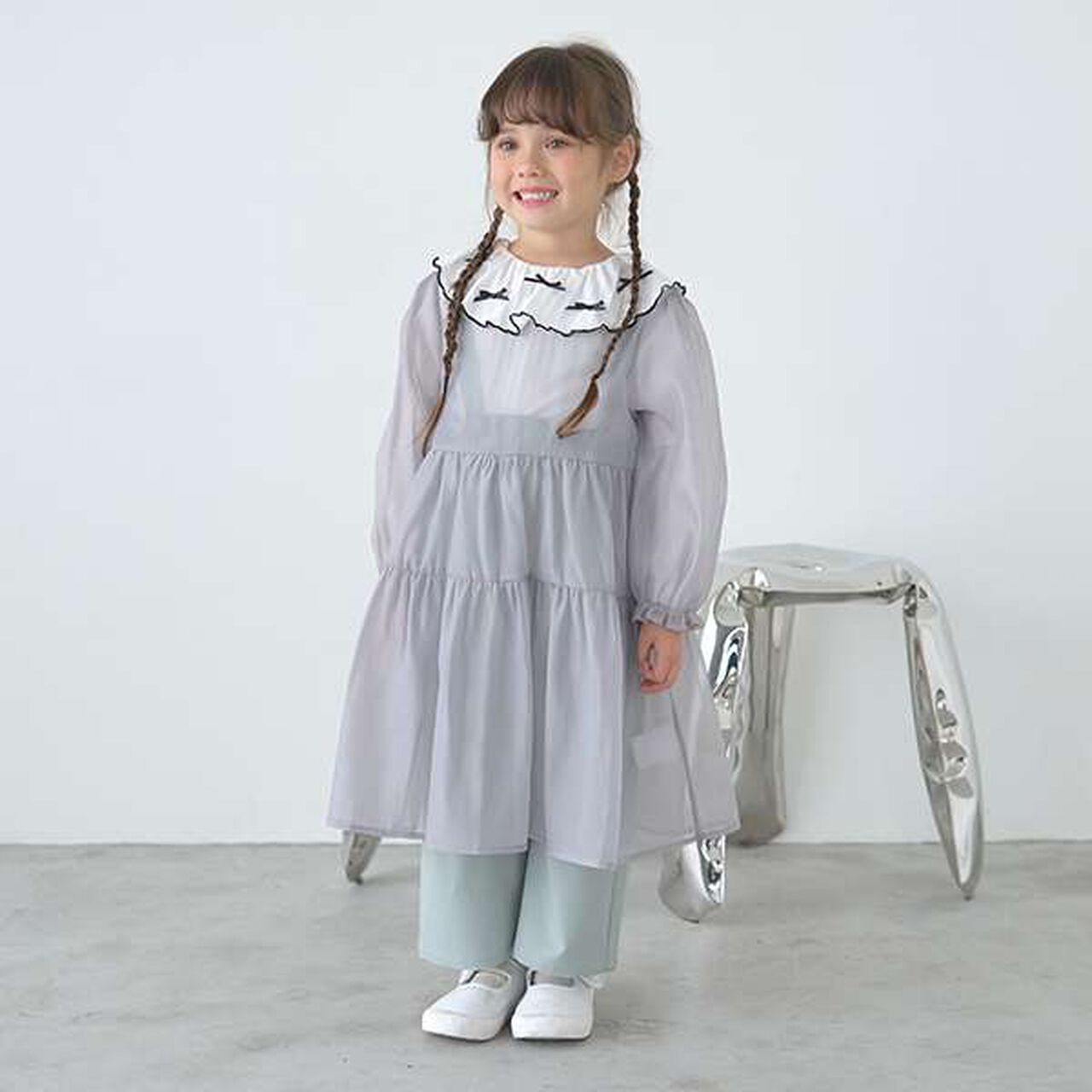 Front and Back Both OK! Collared Long-Sleeve T-Shirt,Pink, large image number 19