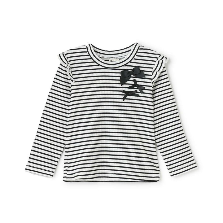 Basic Ribbed Long T-Shirt,Black, medium image number 0