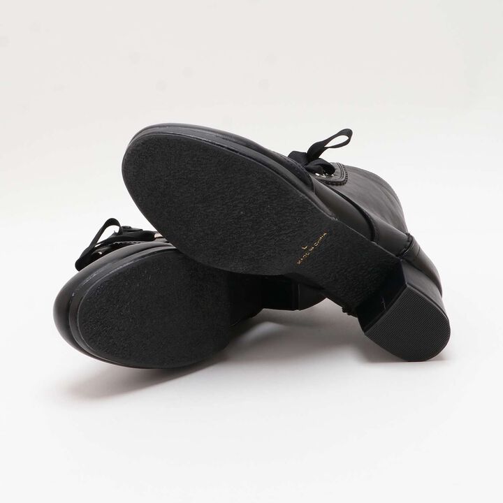 Satin Ribbon Scallop Short Boots,Light beige, medium image number 8