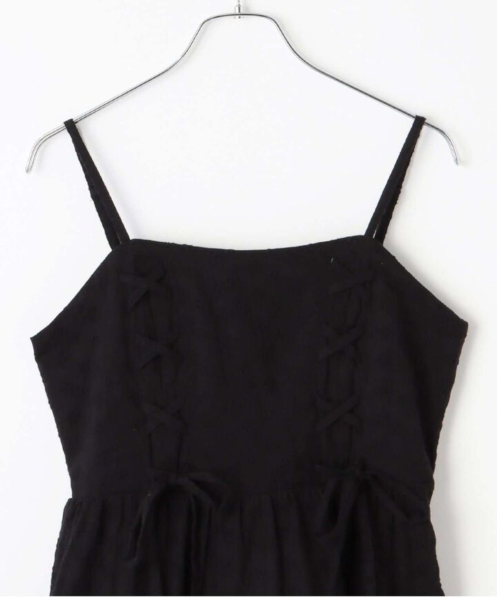 Lace-up Camisole Dress [Korean Fashion],Black, medium image number 9