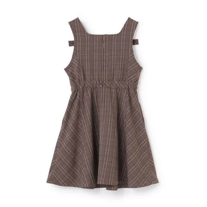 Twin Ribbon Jumper Skirt,Brown, medium image number 1