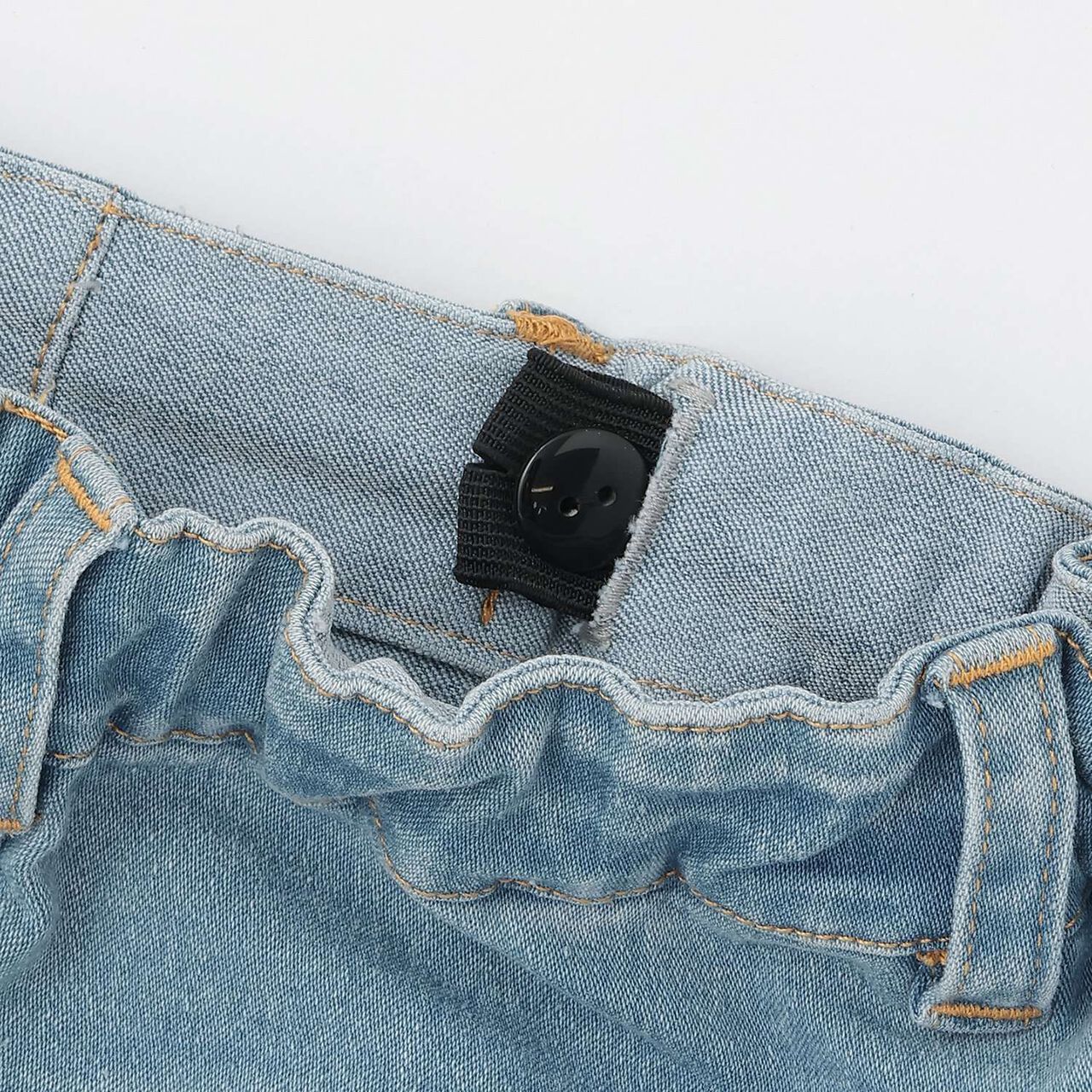 Beautiful Silhouette Stretch Heart Pocket Flare Denim Pants,Blue, large image number 5