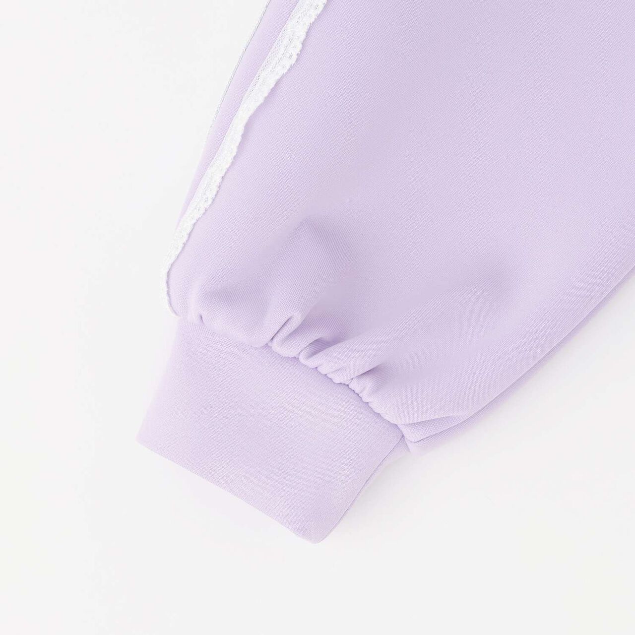 Lace Sleeve Line Zip Jersey,Pink, large image number 4