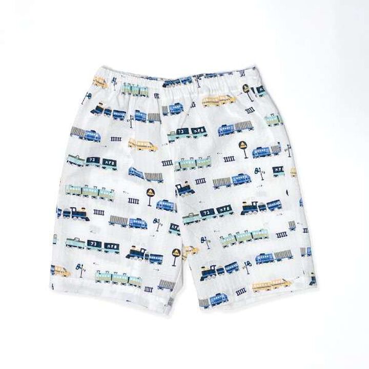 KP Boy Train Print Jinbei,White, medium image number 3
