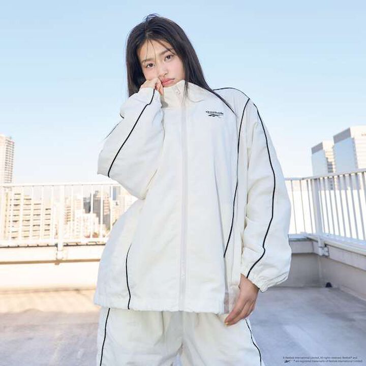 [Reebok] Nylon Bomber Jacket,Off white, medium image number 1
