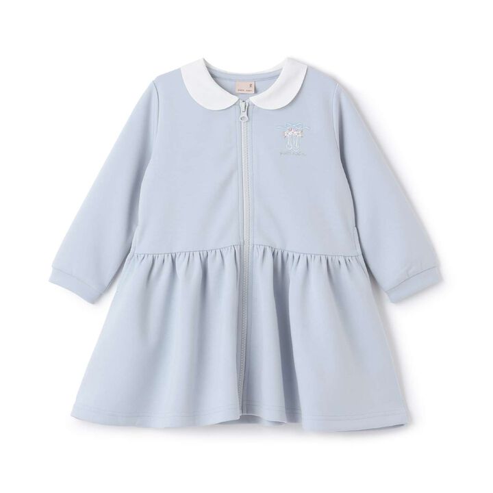 Ballet Front-Opening Collar One-Piece Dress,Navy, medium image number 6