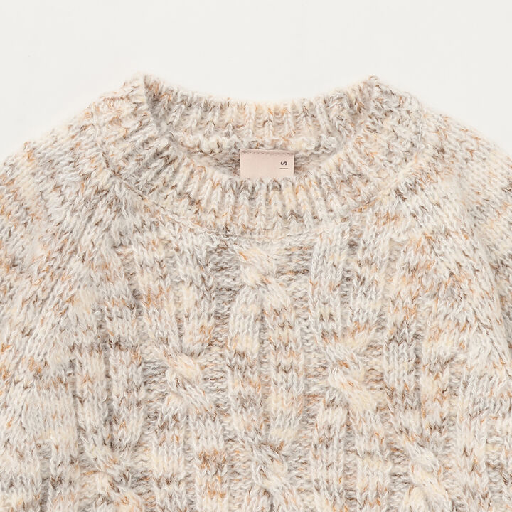 Washable Mixed Yarn Knitwear,Beige, medium image number 6