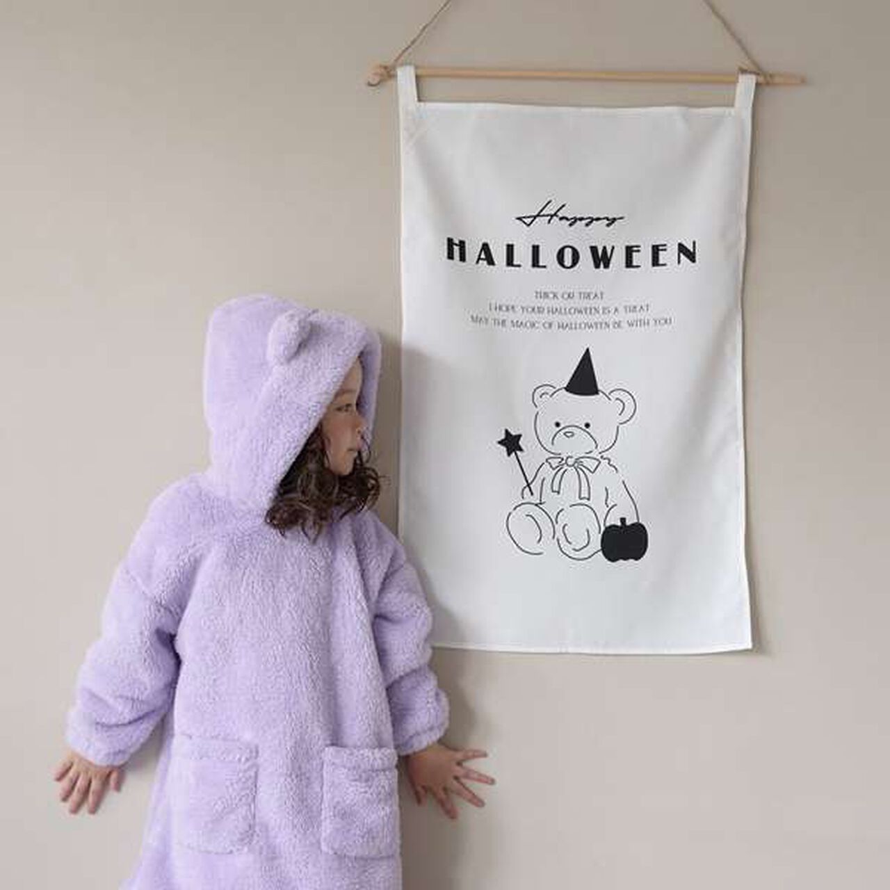 Halloween Fabric Poster,Off white, large image number 4