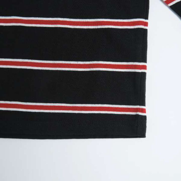 Multi Stripe Pattern Ribbed Sleeve Big Long T-Shirt,Beige, medium image number 10