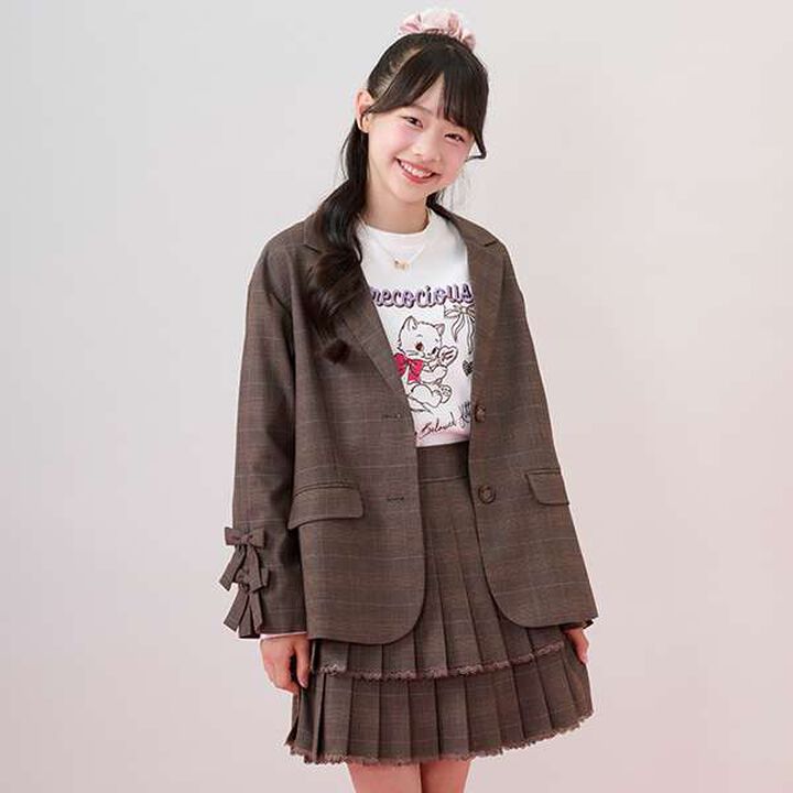 Tailored Ribbon Jacket,Brown, medium image number 0