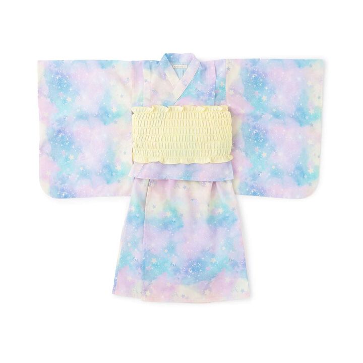 [Easy Wear♪] Cool Touch 4-Way Separate Yukata with Obi Belt (Kawaii) [Kids Girls],Dark red, medium image number 4