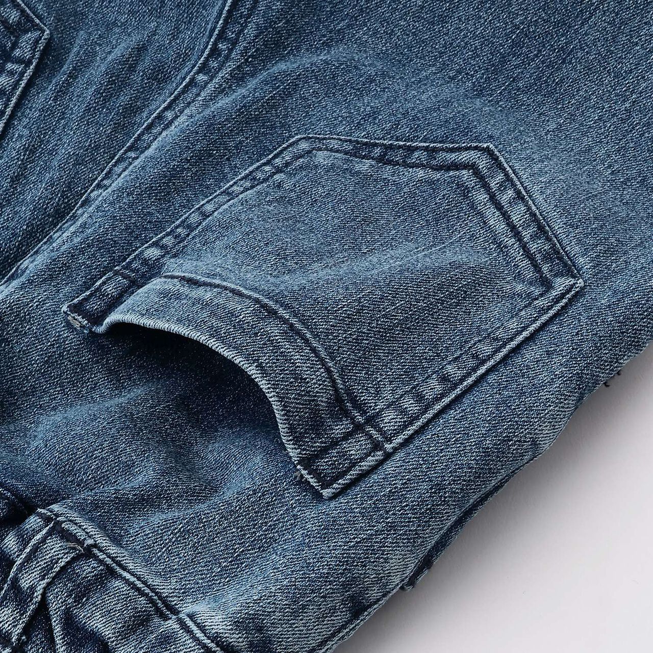 Stretch Denim Flared Pants,Blue, large image number 18