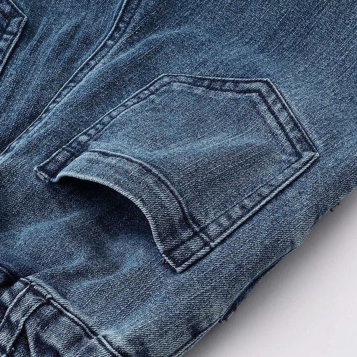 Stretch Denim Flared Pants,Blue, medium image number 18