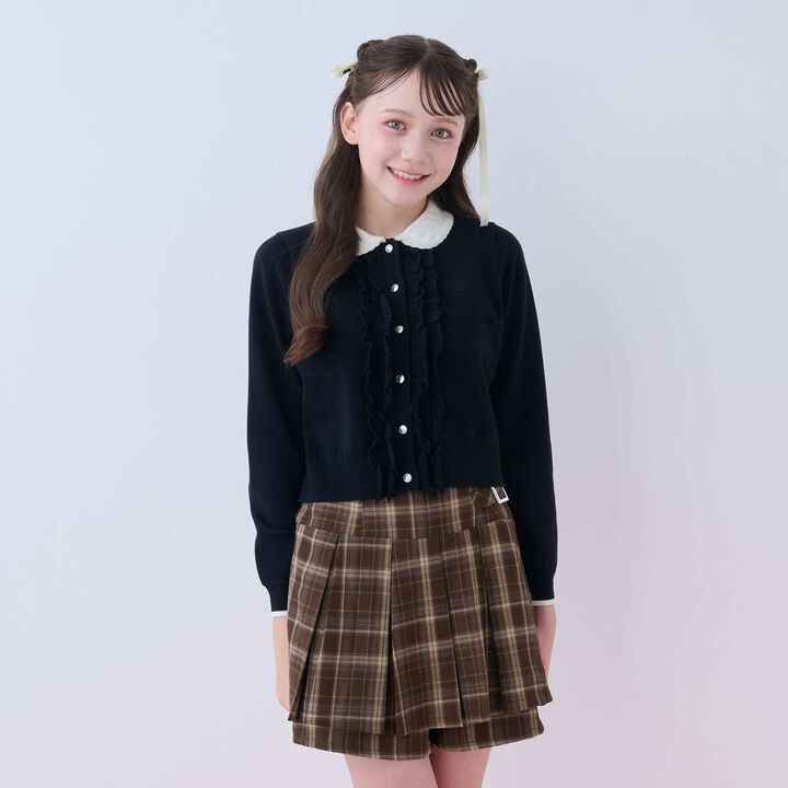 Frill Collar Cardigan,Mocha tea, medium image number 3